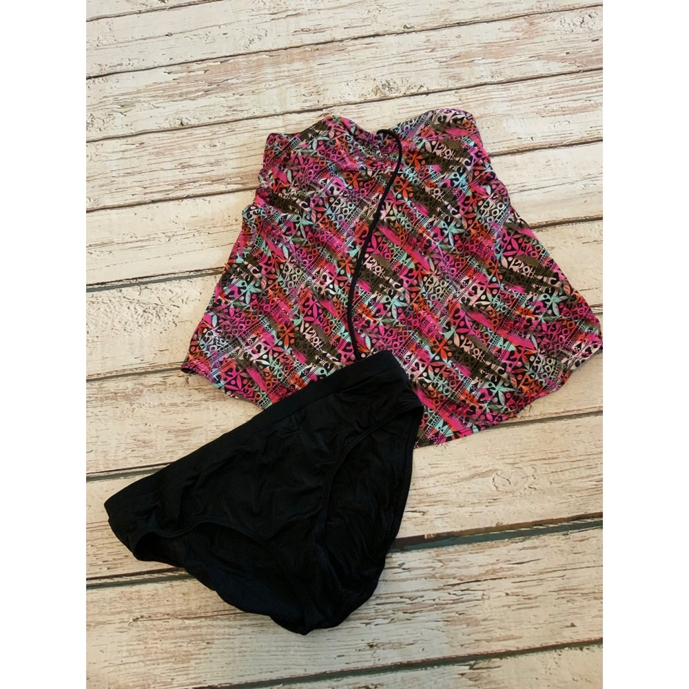 Liz Lange Maternity Target Tankini Set Medium Pink Geometric Tribal Print 2pc